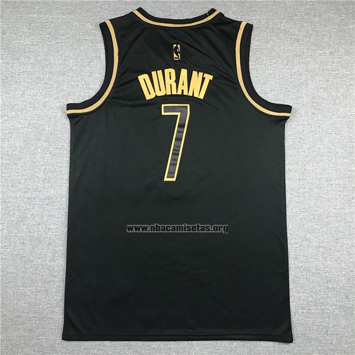 Camiseta Golden Edition Brooklyn Nets Kevin Durant NO 7 Negro